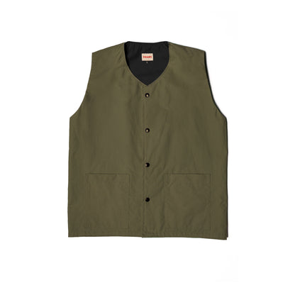Sseams Army Green Dundee Liner Vest in Waxed Cotton